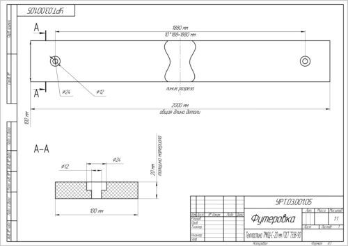 Футеровка по чертежу УРТ.03.001.05 / Техпластина ТМКЩ-С-20 мм ГОСТ 7338-90