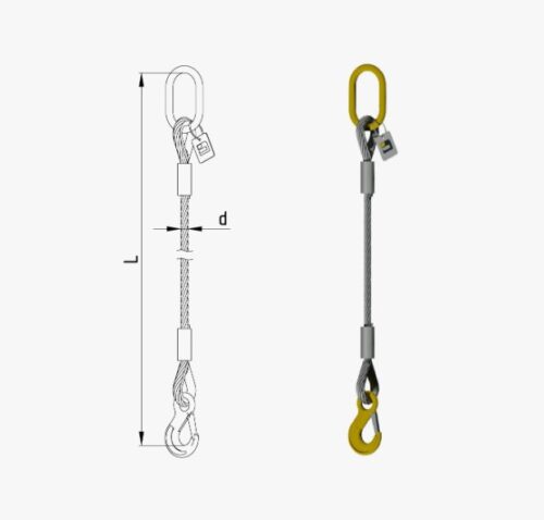 Стропы канатные опрессовка 1SK 1,25 тн, 7 м